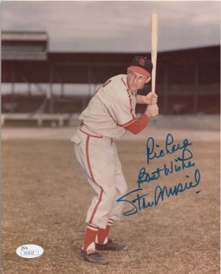 Stan Musial Jsa Certified To Richard Signed 8x10 Photograph Personalized Auto