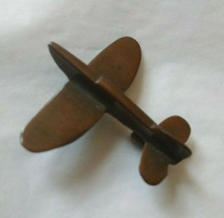Vintage WW2 Trench Art Aircraft/ Spitfire Copper Brooch Pin/Badge. 2