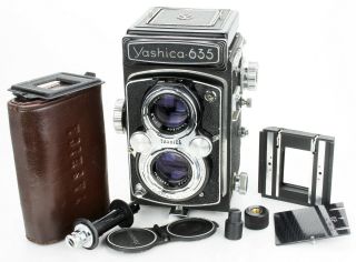 Film - Yashica - 635 Tlr,  80mm F/3.  5 Yashikor,  And 35mm Film Adapter Kit