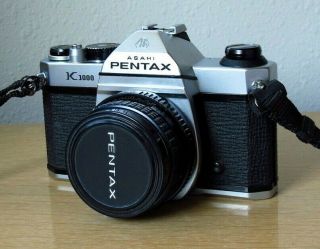 Pentax K1000 35mm Slr Camera W 50mm F/2 Lens & Strap,  Battery Exc.  Cond