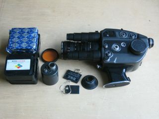 Beaulieu 4008zmll 8mm Camera W/angenieux 8 - 64mm F/1.  9 Lens & Accessories