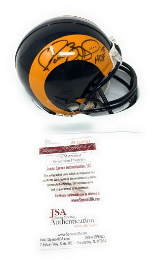 Jerome Bettis Rams Autograph Signed Mini Helmet Hof Inscribed Jsa Witnessed