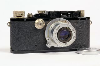 Spectacular 1934 Black Leica Iii Camera,  50mm Elmar F3.  5 Lens Ex,
