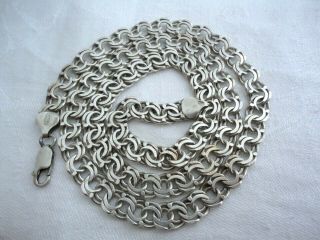 On Offer A Vintage Italian Chunky Heavy Byzantine Solid Silver Necklace 24inches
