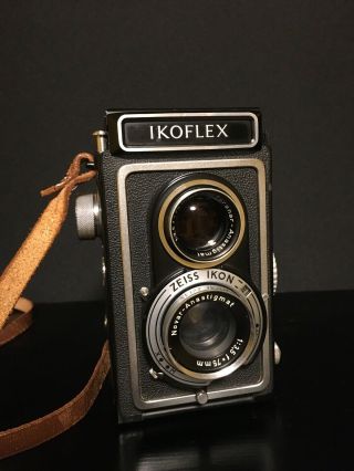 Zeiss Ikon Ikoflex Camera And Leather Case
