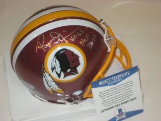 Russ Grimm Signed Washington Redskins Mini - Helmet W/ Beckett & Hof Inscrip