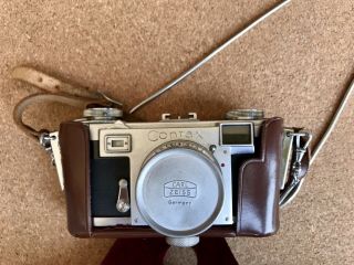 Camera Zeiss Ikon Contax Ii With Case,  Lens Zeiss Sonnar 2/5cm 1940 - 41,  Vintage