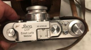 Vintage Leica DRP Ernst Leitz Wetzlar German Camera No.  278538 w/ Leather Case 3