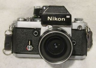 1970s Nikon F2 35mm Slr Camera W/ Dp - 1 Finder & Nikkor - H Auto 28mm/3.  5 Lens