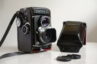 Ex,  Yashica - D 6x6 Tlr Medium Format Camera 80mm Yashinon Lens 1:2.  8/1:3.  5 Cla 