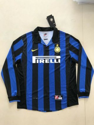 Retro Long Sleeve Inter Milan Football Shirt Vintage Jersey