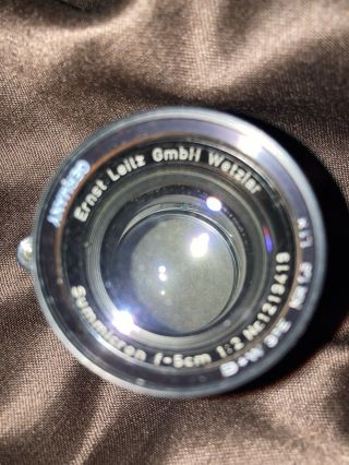 Boxed Ernst Leitz Leica Summicron 50MM 5CM 1:2 lens, 3
