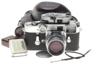 Leica RF M3 camera with DR Summicron 1:2/50mm macro goggles Leitz meter case kit 2