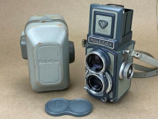 Rolleiflex Baby Grey Tlr 4x4 Camera,  W/ Schneider 60/3.  5 Xenar -