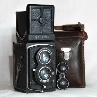 Serviced Rolleiflex Old Standard 3.  8 Tessar German Tlr Camera Zeiss W Case 3.  5