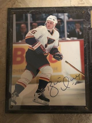Brett Hull Signed 500th Goal Plaque w/ticket Stub & Autographed Picture. 2