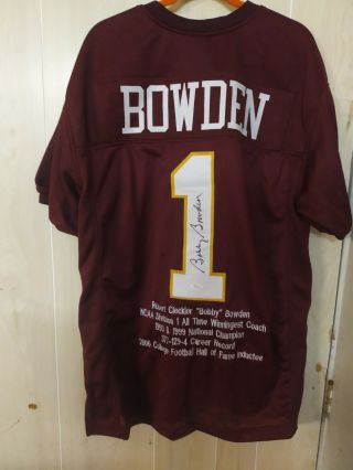 BOBBY BOWDEN FLORIDA STATE SEMINOLES SIGNED/AUTOGRAPHED JERSEY W/ ACHIEVEMENTS 3