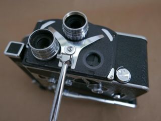Paillard Bolex H - 8 8MM Film Movie Camera,  2 Lenses, 3