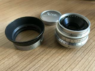 Leica 35mm F/2.  8 Summaron 6 - Element L39 Ltm Lens With Irooa Hood And Cap