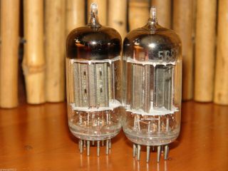 2 Vintage Sylvania 5687 1 Halo Getter 1 D - Getter Vacuum Tubes Very Strong