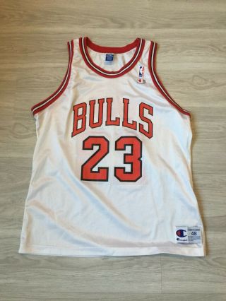 Vintage Champion Michael Jordan Chicago Bulls Jersey Nba Basketball Size 48
