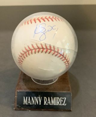 Manny Ramirez Boston Red Sox Signed Baseball Steiner With Plaque