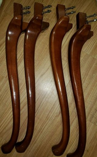 Queen Anne Style Vintage Wood Furniture Table Legs 29 " Tall 4 Legs