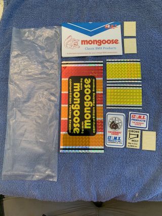 Mongoose Prism Down Tube & Other Replacement Decals For Vintage Bmx Products