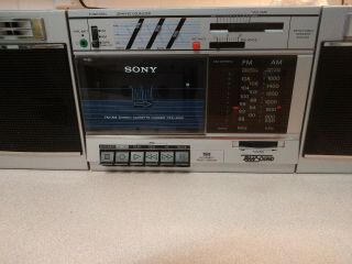 Vintage Sony Cfs - 3000 Transound Fm/am Cassette Recorder Boombox Silver