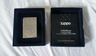 Zippo Smith And Wesson Logo Chrome Collector Edition 449/5000 Vintage Series