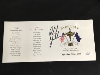 Phil Mickelson Autographed Pga Ryder Cup Tournament Scorecard Certified Jsa