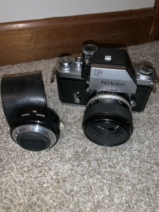Nikon F Photomic 35mm Slr Camera With 55mm Nikkor - P Lens & M2 Extension Tube