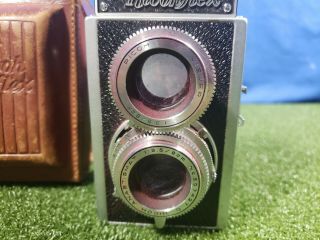Ricoh Ricohflex 120 Film TLR Camera 8cm/80mm F3.  5 Lenses w/ Leather Case 3