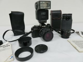 Minolta X - 700 Camera With 52mm Skylight Lenses Japan And Auto 360 Flash