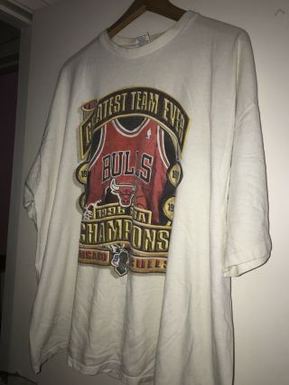 Vtg Chicago Bulls 1996 Nba Championship Starter Locker Room Graphic Tee Shirt 2x