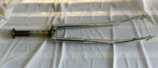 Vintage 27 " Chrome Bicycle Fork 1 " Threaded,  Shimano Dropouts