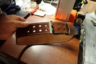 Vintage Altus 2 Prong Leather Weight Lifting Belt Size Large 32 - 42 2x