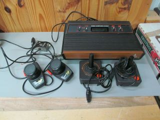 Vintage Atari 2600 Console Bundle –,  Parts / Repair Only Woodgrain