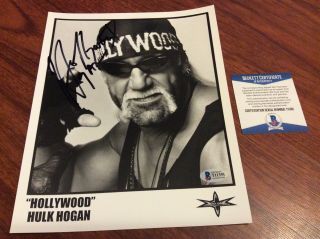 Hollywood Hulk Hogan Signed 8x10 Photo Wrestling Wwe Wwf Beckett Bas Nwo