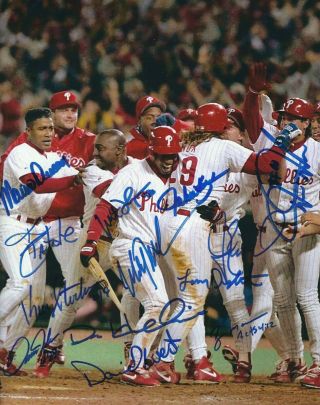 Signed 8x10 1993 Philadelphia Phillies Autographed Photo 13 Signatures -