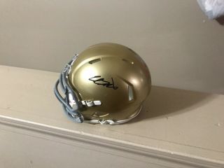 Jalen Elliott Cole Kemet Autographed Notre Dame Football Mini Helmet Irish 3
