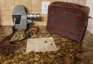 Vintage Revere 16mm Model 103 Movie Camera With Case And Lens