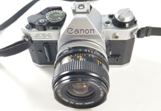 Canon Ae - 1 Program 35mm Slr Film Camera W/canon Fd 28mm 1: 2.  8 Lens,