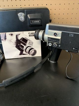 Canon Auto Zoom 518 Sv 8 8mm Movie Camera W/ Filter Key Case & Wrist Strap