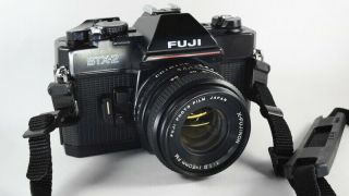 Fuji Stx - 2 Fujica Slr Film Camera 35mm With Lens X - Fujinon 50mm Fm F/1.  9,
