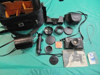 Yashica Electro 35 Gt Black Rangefinder Film Camera W/45mm F1.  7 Lens