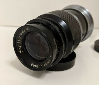 Leica Elmar 90mm F4 Ltm Black Body Rangefinder Lens Thread Mount L39