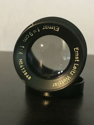 Leica Elmar 90mm f4 LTM Black Body Rangefinder Lens Thread Mount L39 3