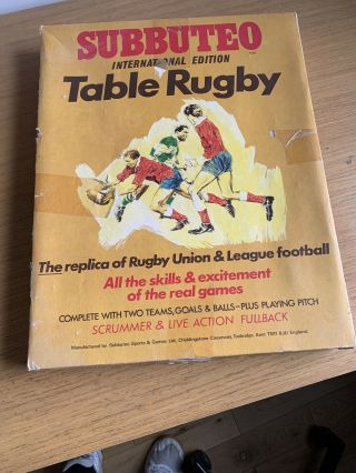 Vintage Subbuteo Rugby International Edition Table Rugby - Boxed
