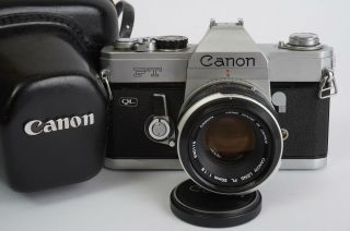 Canon Ft Ql Camera,  Canon Lens Fl 1.  8 / 50mm,  In Case